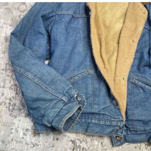 VINTAGE 1970 | Maverick Blue Bell Sherpa Denim Trucker Jacket Corduroy - Picture 14 of 15